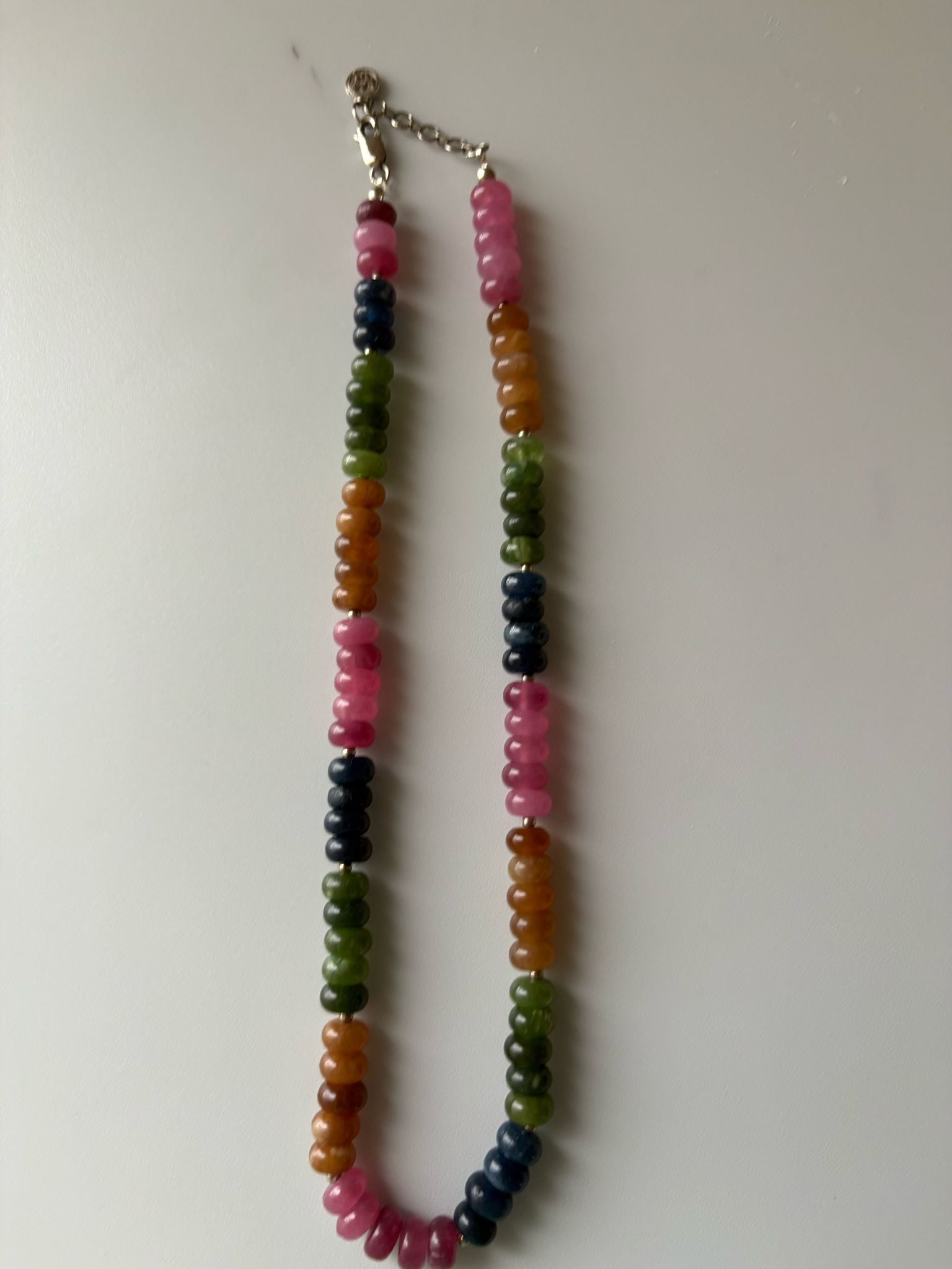 Multicolored  Natural Jade Quartz Necklace