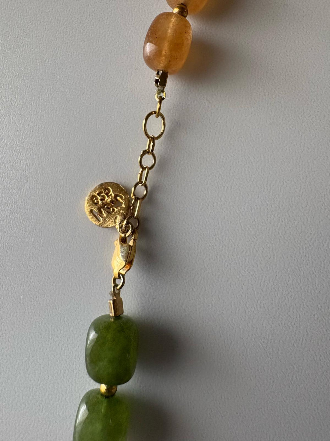 Multicolored Rectangular  Natural Jade  Quartz Necklace