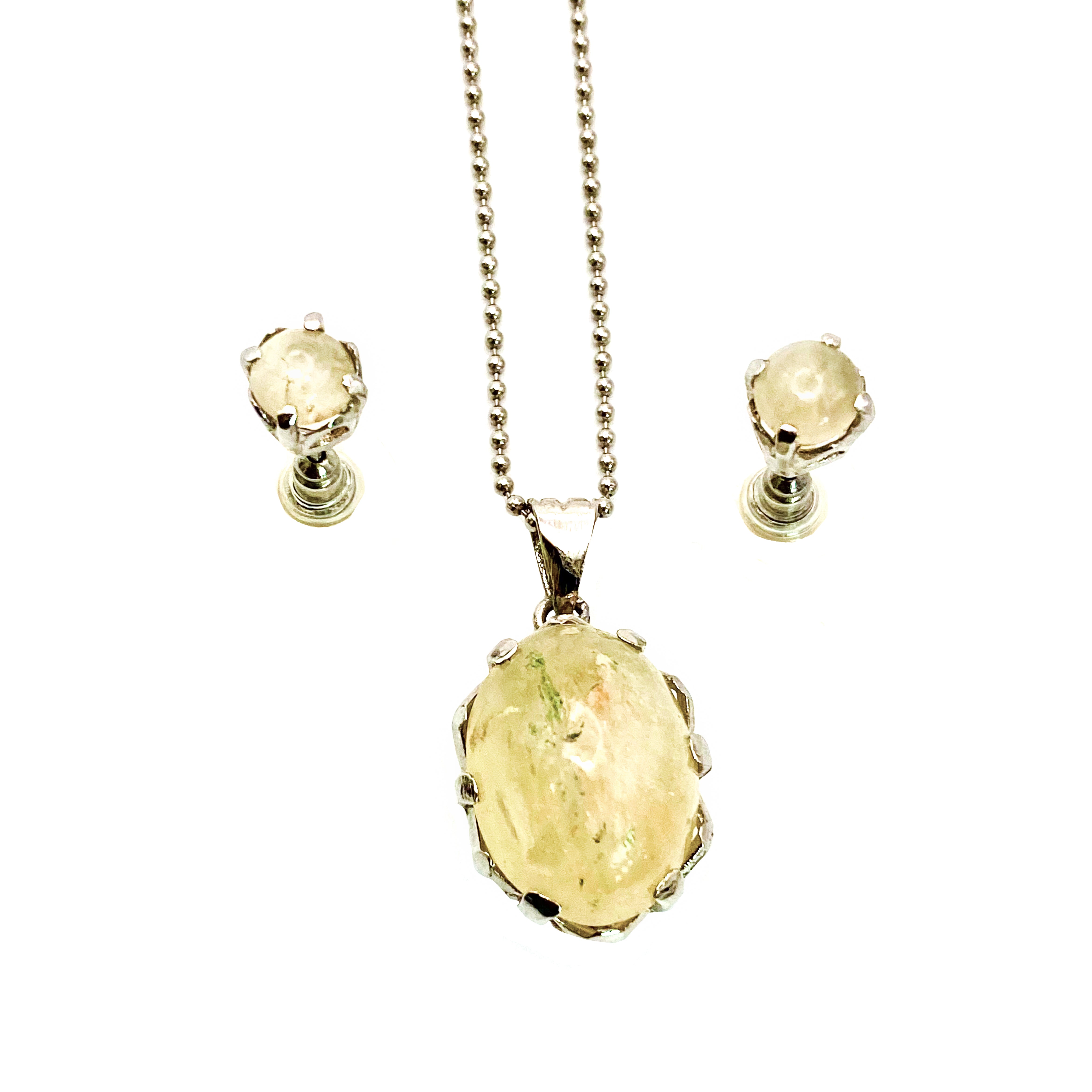 Natural Untreated Citrine Locket Set