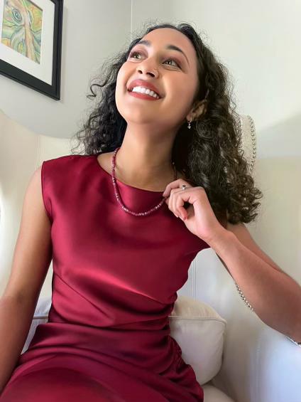 Scarlet Twilight  Ruby Red Jade Beaded Necklace