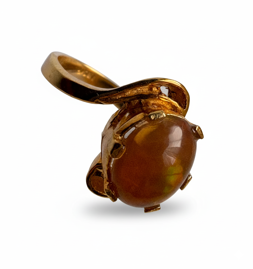 Golden Fire Opal Ring