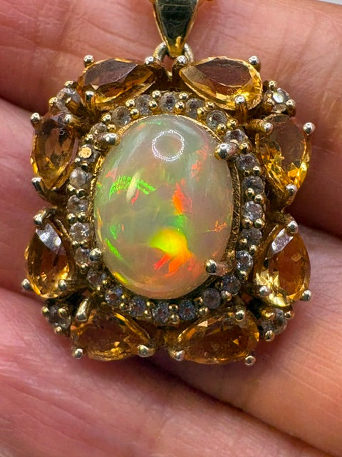 Center Opal and Yellow Citrine