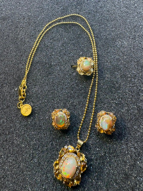 Center Opal and Yellow Citrine