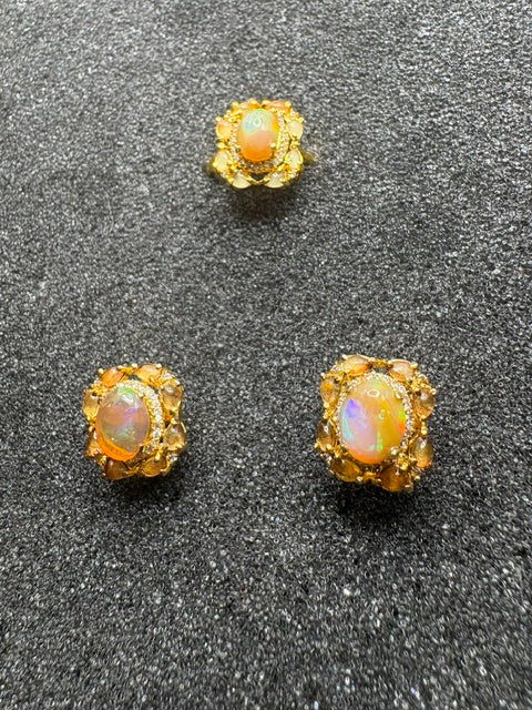 Center Opal and Yellow Citrine