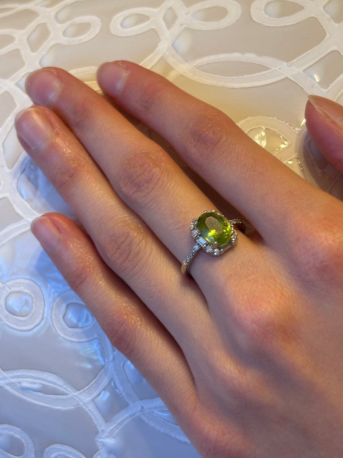 Peridot Ring (Olive Bloom)