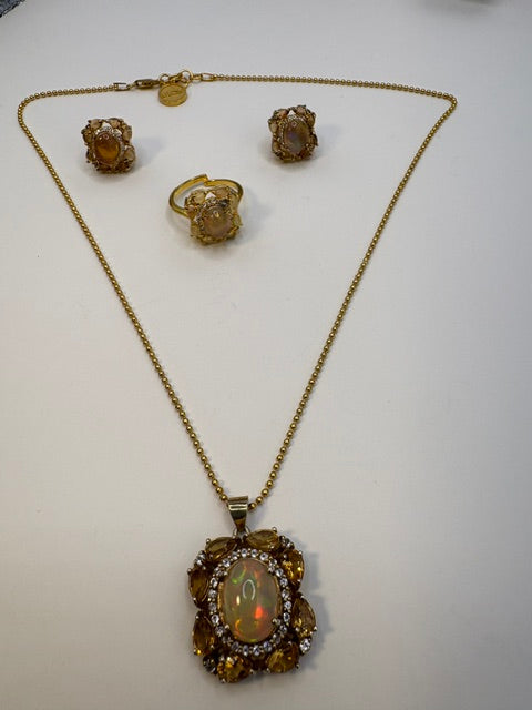 Center Opal and Yellow Citrine