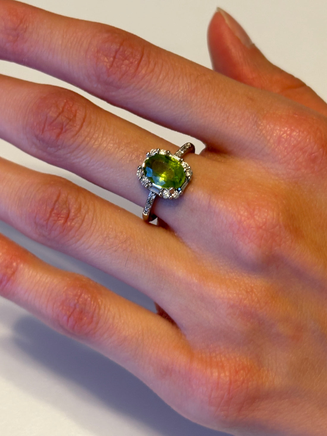 Peridot Ring (Olive Bloom)