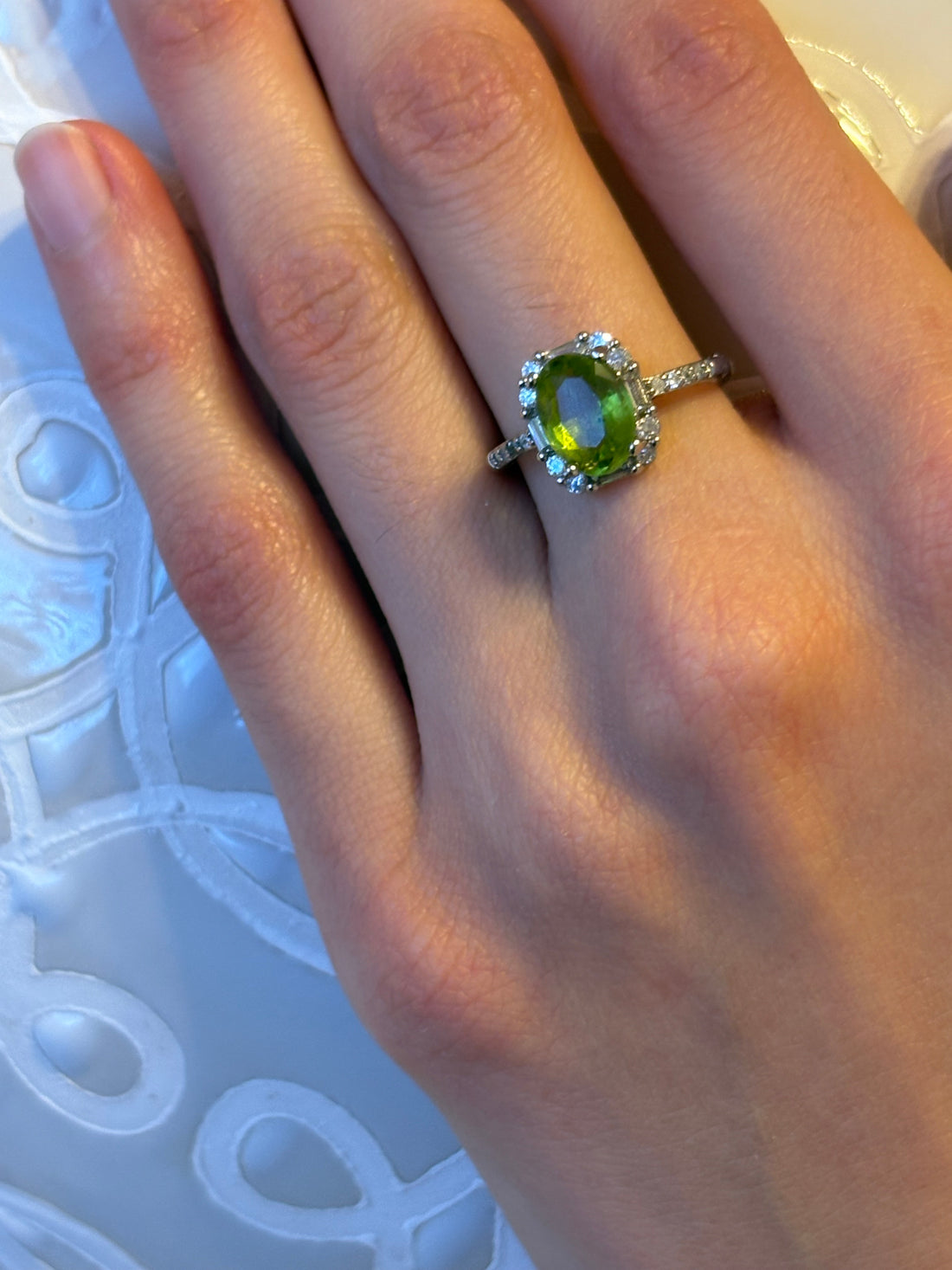 Peridot Ring (Olive Bloom)