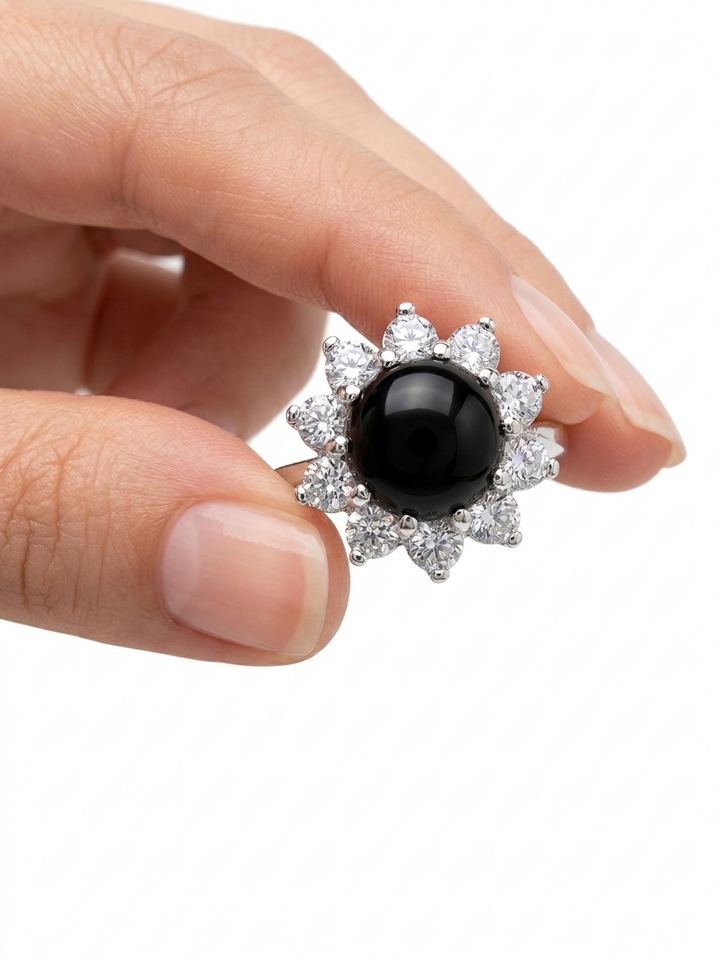Natural Black Onyx Ring