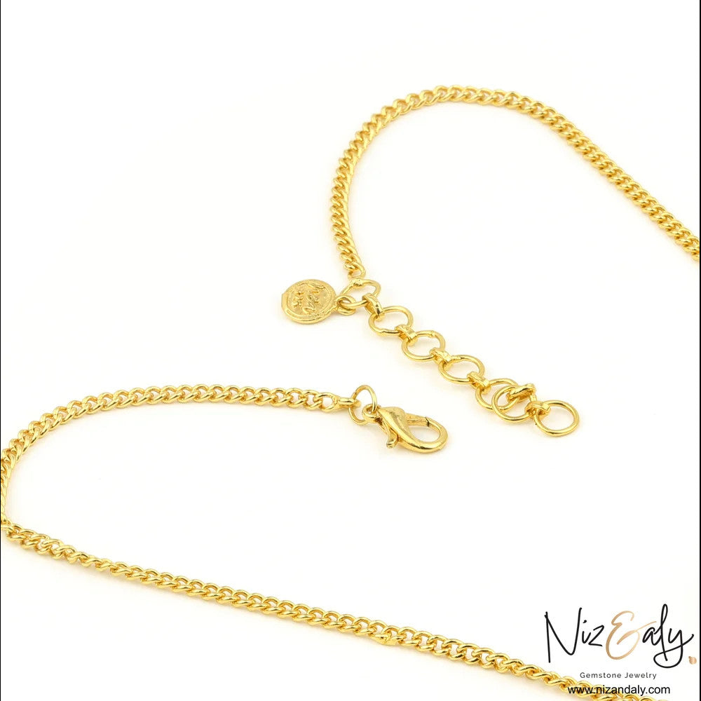 Niz & Aly gold-plated sterling silver necklace chain with lobster clasp and adjustable extender links