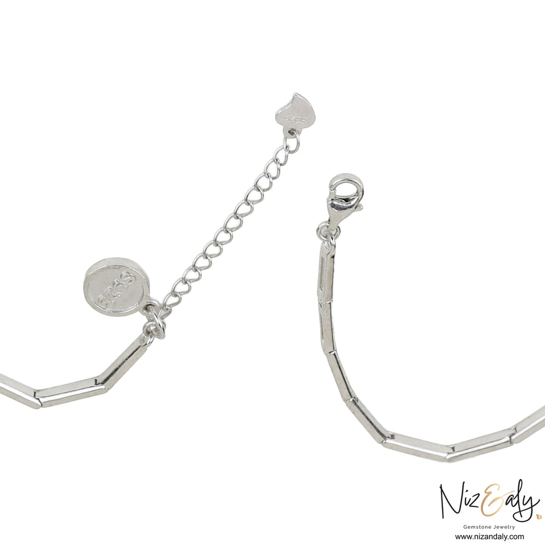 Niz & Aly sterling silver necklace chain with adjustable extender and 925 hallmark tag