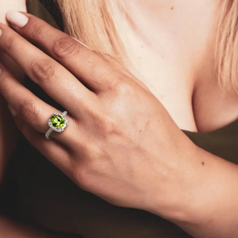 Olive Bloom – Natural Adjustable Peridot Ring