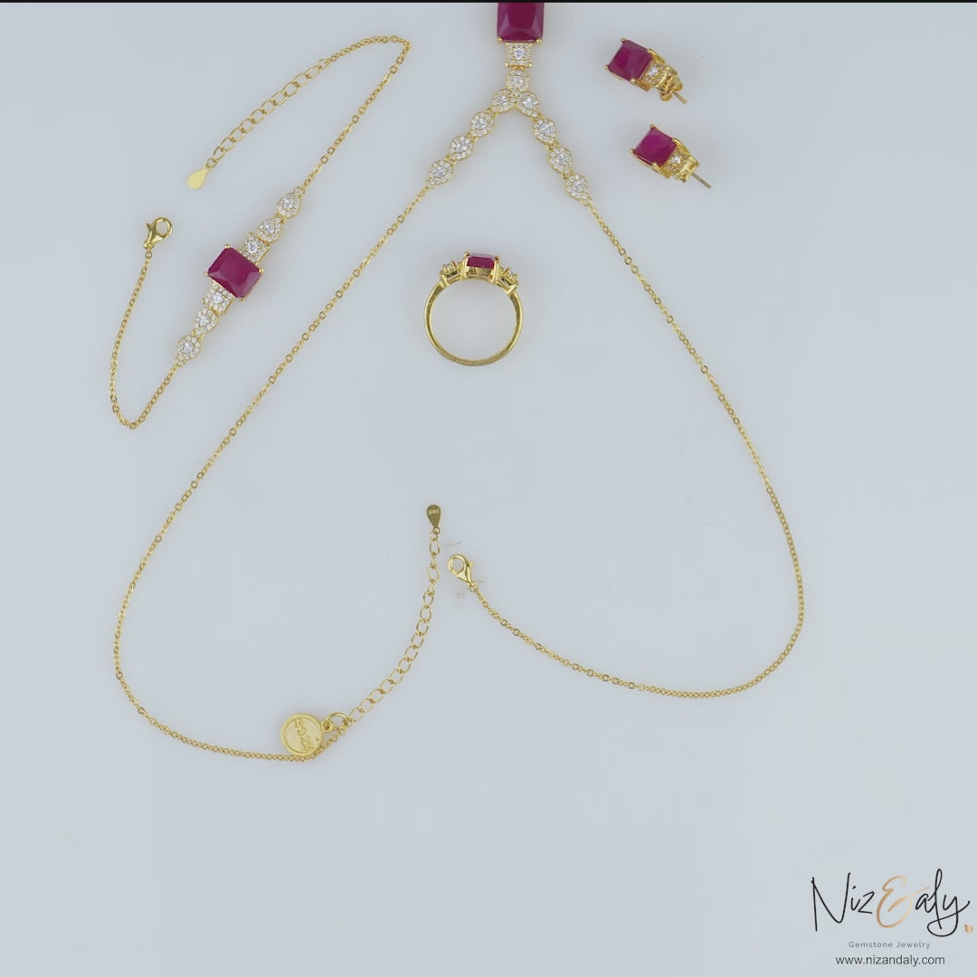 Royal Radiance Composite Ruby Jewelry Set