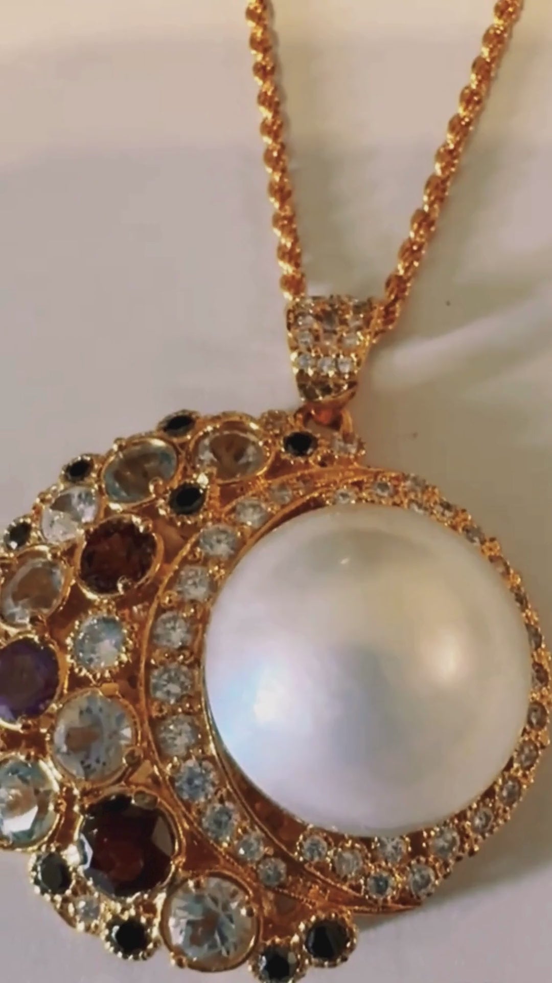 Handcrafted Mabe Pearl Necklace – Celestial Embrace Jewelry