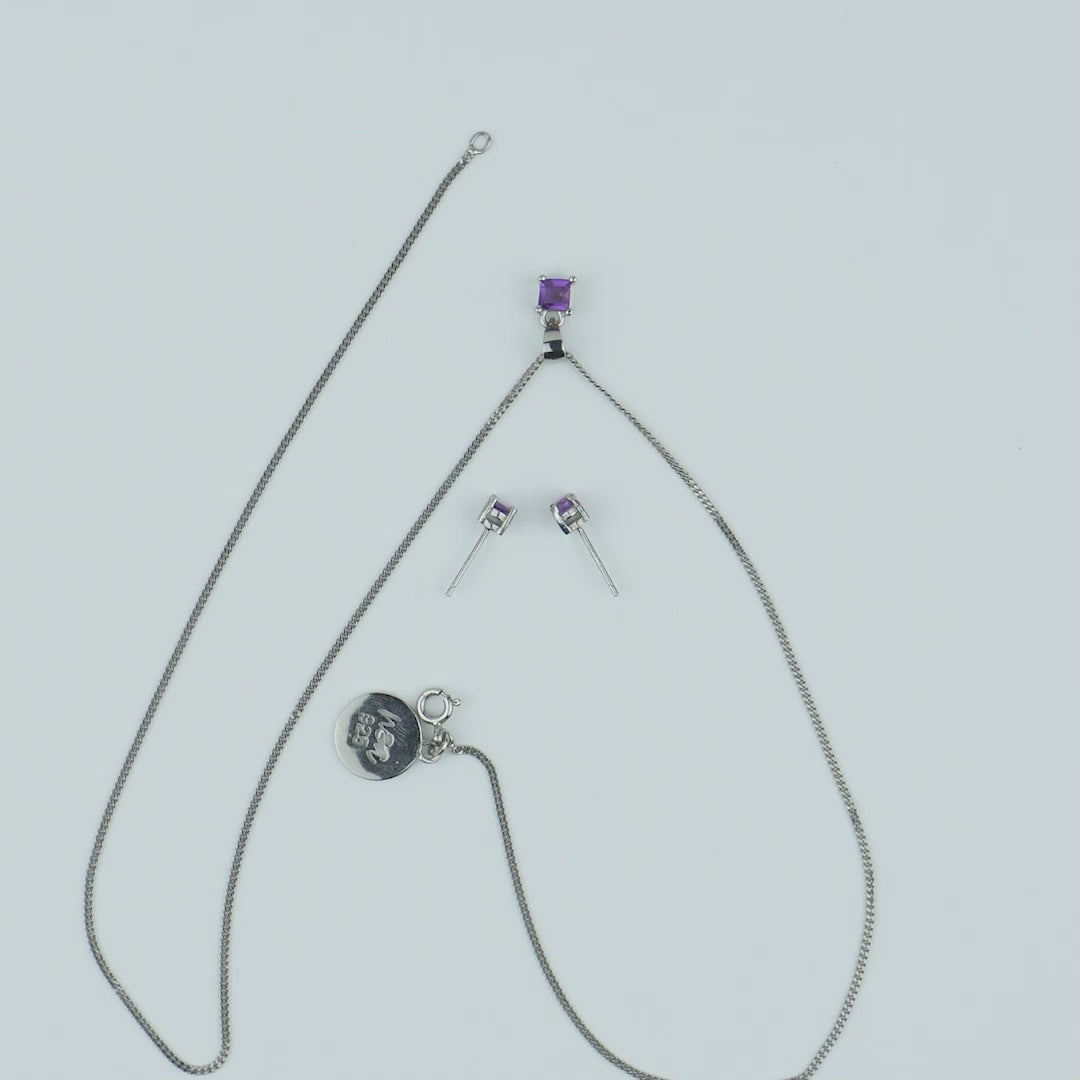 Dainty Square Amethyst Set