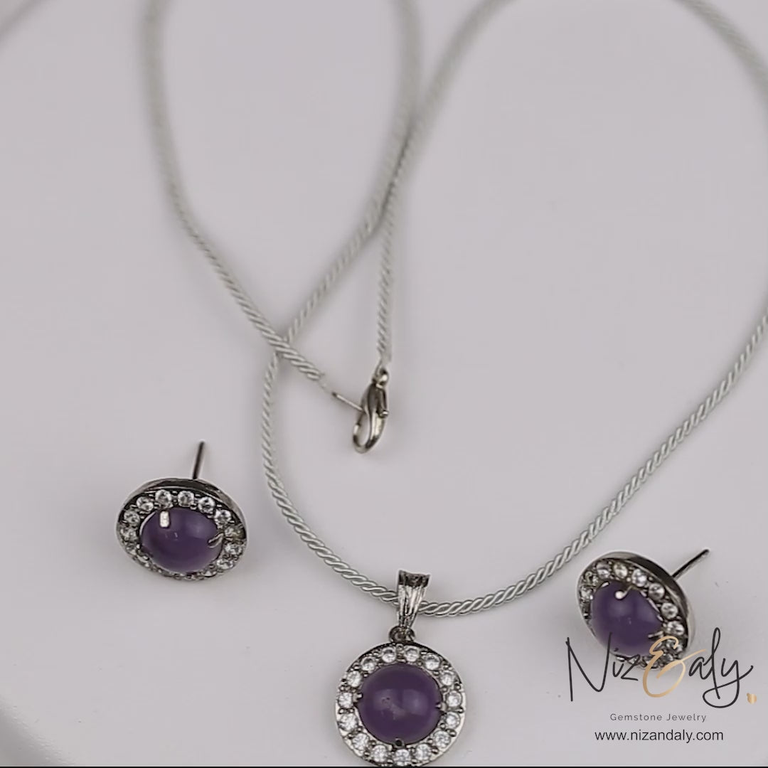 Amethyst Constellation Pendant Set