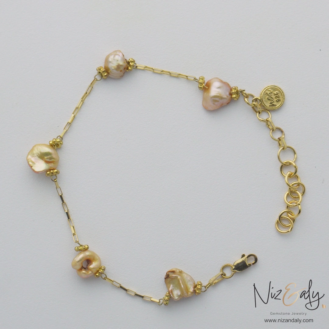 Natural Golden Pearl Bracelet