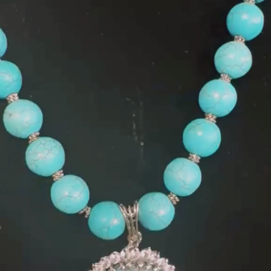 Bold Composite Turquoise Statement Necklace