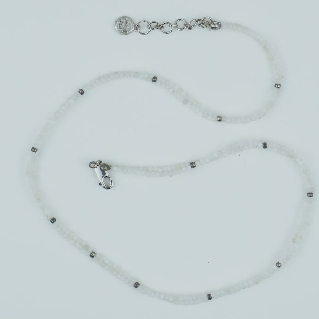 Dainty Double Milky Quartz String Necklace