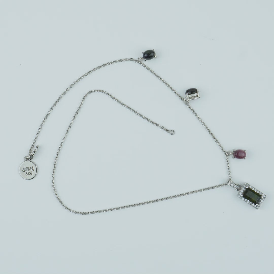 Green Tourmaline Pendant Necklace – Genuine Natural Gemstone on Sterling Silver Chain