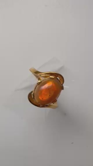 Golden Fire Opal Ring